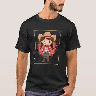 Halloween Kinder Süße Cowgirl in Rotem Gingham & S T-Shirt