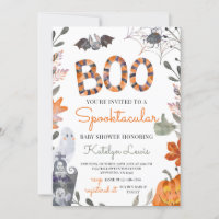 Halloween-Kinderdusche Einladung mit Geistern