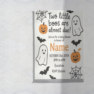 Halloween-Kinderdusche Einladung | Twins | Editabl