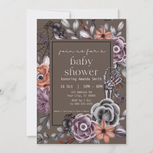 Halloween-Kinderdusche, geschlechtsneutral, Oktobe Einladung (Vorderseite)