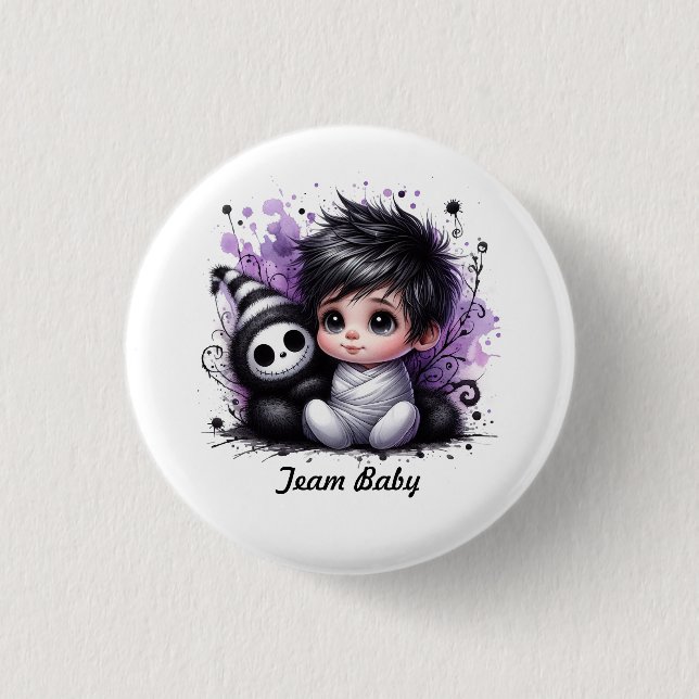 Halloween-Kinderdusche - Lila Gotisches Baby Button (Vorderseite)