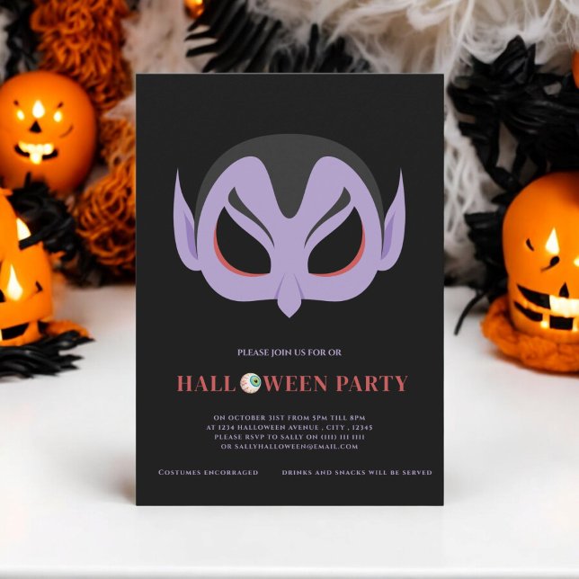 halloween Kinderkostüm Party Einladung (kids halloween dracula costume party , modern simple cute , kids party , spooky)