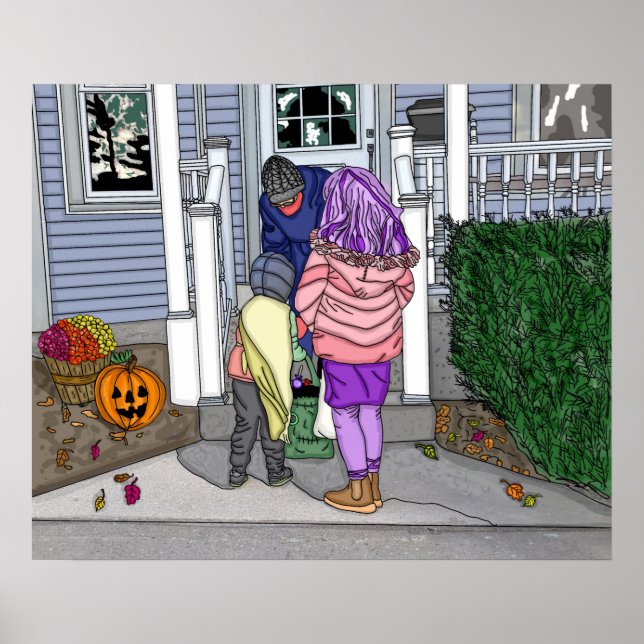 Halloween-Kindertrick oder -Behandlung Poster (Vorne)