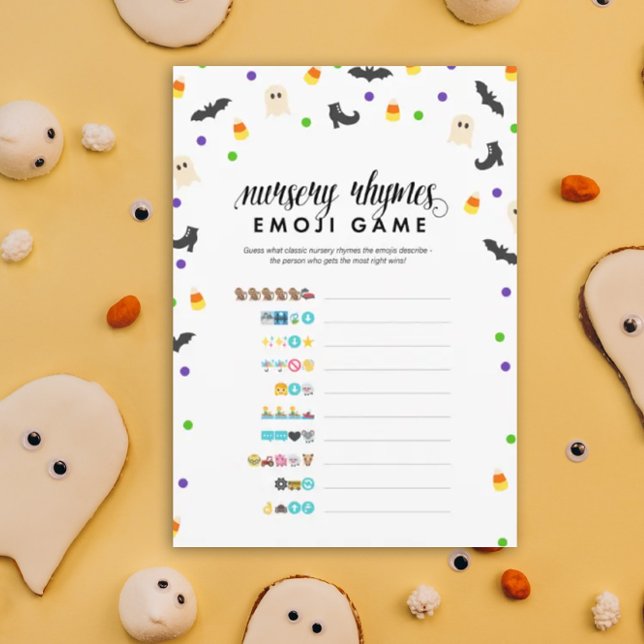 Halloween Kinderzimmer Rhyme Emoji Duschgame Programm (Nursery thyme emoji baby shower game for Halloween or October baby showers)