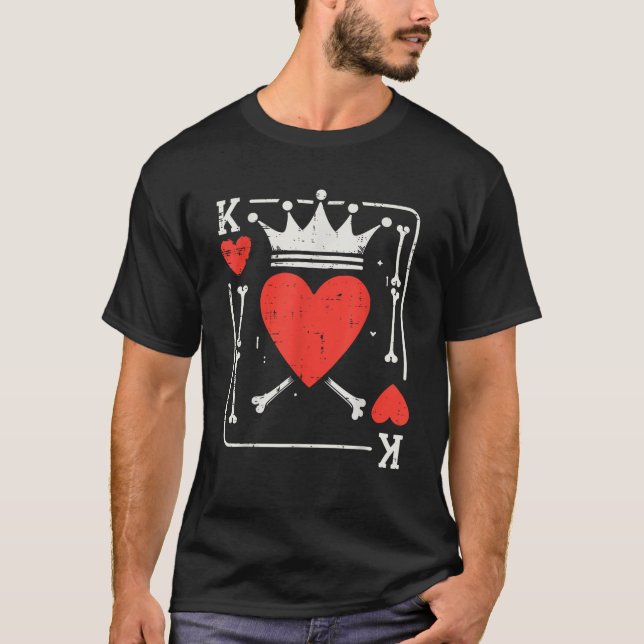 Halloween King of Hearts Bone Matching Couple Cost T-Shirt (Vorderseite)