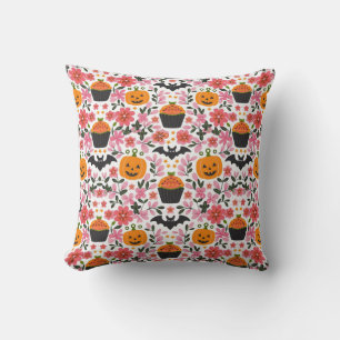 Halloween-Kissen Florals, Pumpkin & Bats Kissen