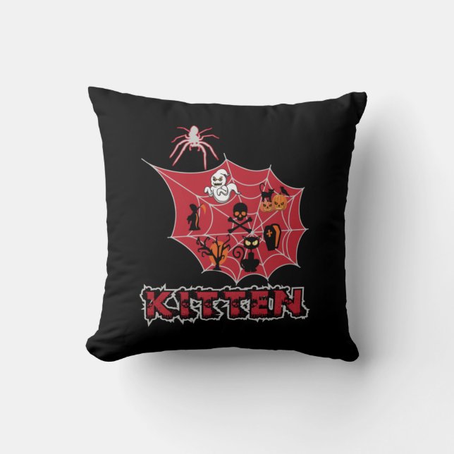 Halloween Kitten Halloween Kissen (Vorderseite)
