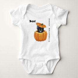 Halloween Kitten in Pumpkin Baby Strampler