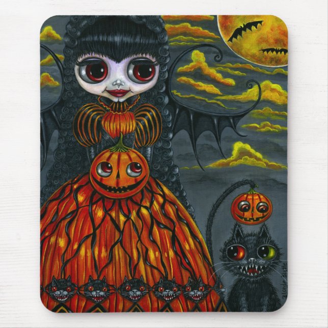 Halloween Kitty Cat Fairy Mousepad (Vorne)