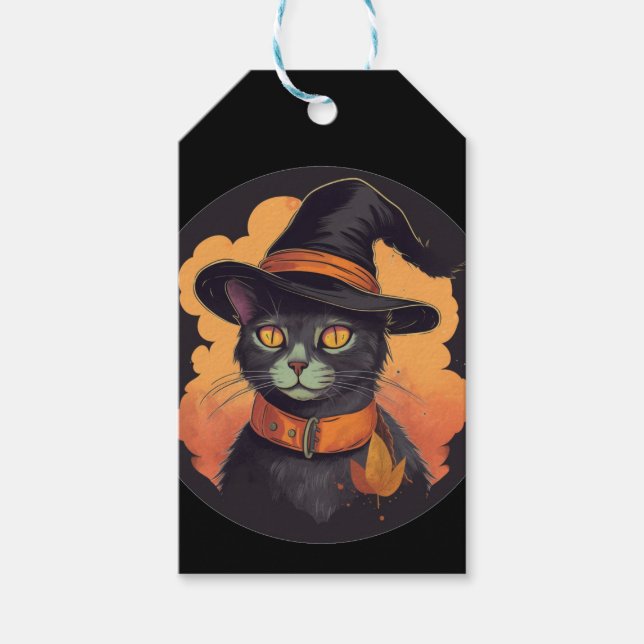 Halloween Kitty Geschenkanhänger (Vorderseite)
