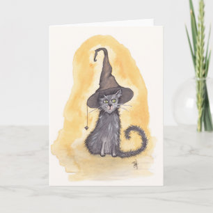 Halloween Kitty Hexe Karte