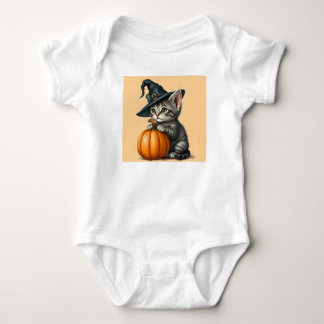 Halloween-Kitty-Hexe, Kätzchen-Hexe, Halloween-Kat Baby Strampler