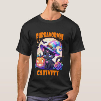 Halloween-Kitty-Katze-Hexenhut-Kürbis-Jack-o-Lante T-Shirt