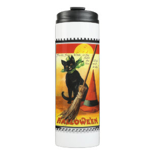 Halloween Kitty Sitting Hexenhut Thermosbecher