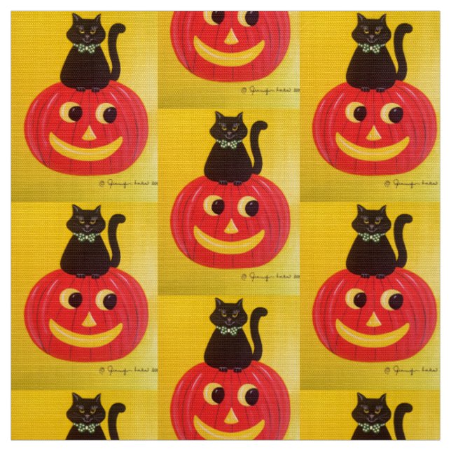 Halloween Kitty Stoff (Muster)