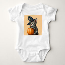Halloween Kitty Witch, Kitten Witch, Halloween Cat Baby Strampler
