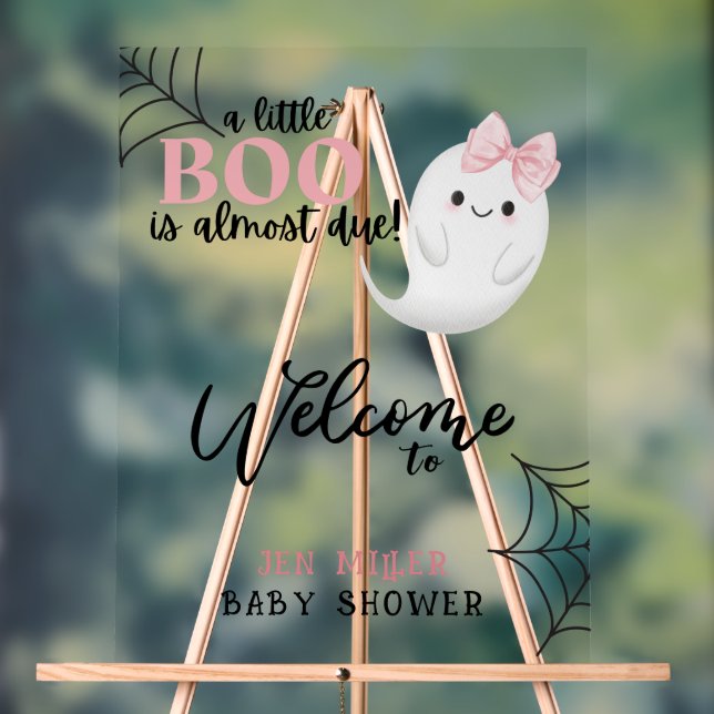 Halloween kleine Gespenster Begrüßungbaby-Dusche Acrylschild (Neutral)