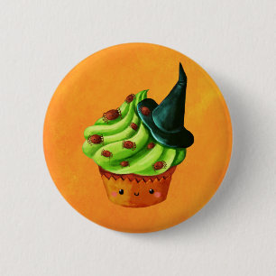 Halloween-kleiner Kuchen voll der kleinen Spinnen Button