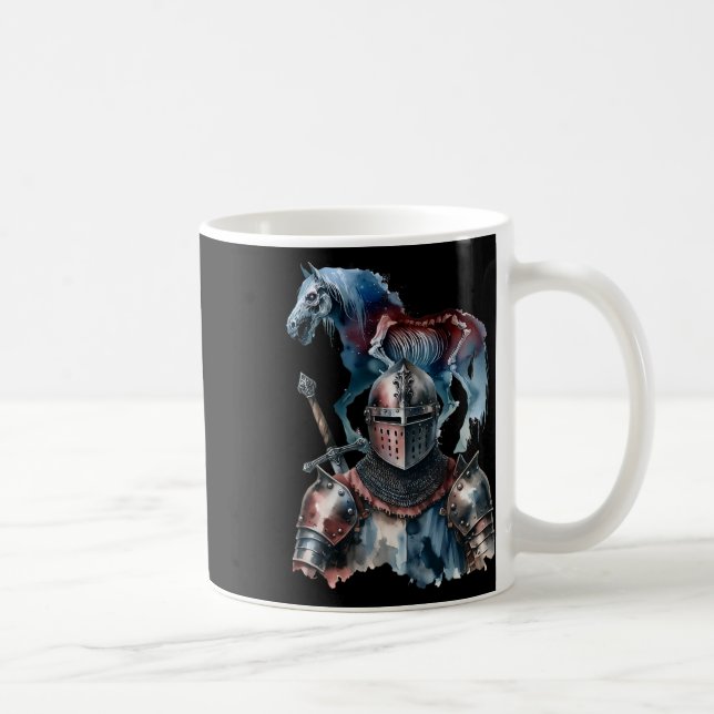 Halloween Knight Horses Ritter Armor Hors Kaffeetasse (Rechts)