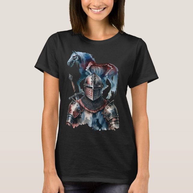 Halloween Knight Horses Ritter Armor Hors T-Shirt (Vorderseite)