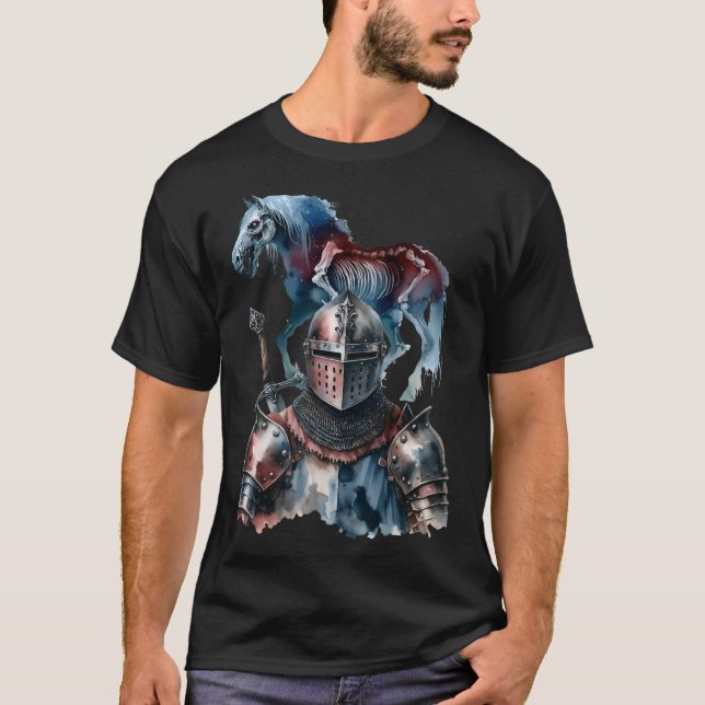 Halloween Knight Horses Ritter Armor Hors T-Shirt (Vorderseite)