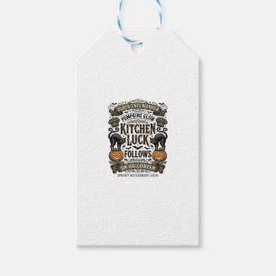 Halloween-Kochen-Shirt Vintage-Schwarze Katze Kürb Geschenkanhänger