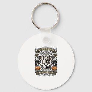 Halloween-Kochen-Shirt Vintage-Schwarze Katze Kürb Schlüsselanhänger