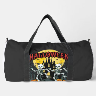 Halloween Kommende Tanzende Skelette Schloss Kürbi Duffle Bag