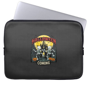 Halloween Kommende Tanzende Skelette Schloss Kürbi Laptopschutzhülle