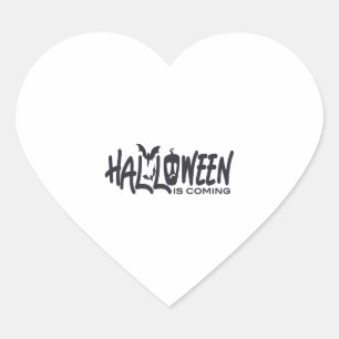 Halloween kommt   Herz-Aufkleber