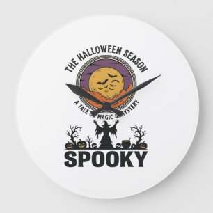 Halloween-Königin Little Miss Retro Hexe_1 Große Wanduhr