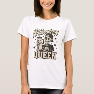 Halloween-Königin-Skelett-Tumbler-Shirt T-Shirt
