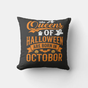 Halloween Königinnen im Oktober geboren Vintage-Ty Kissen