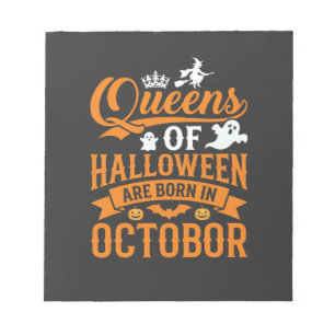 Halloween Königinnen im Oktober geboren Vintage-Ty Notizblock