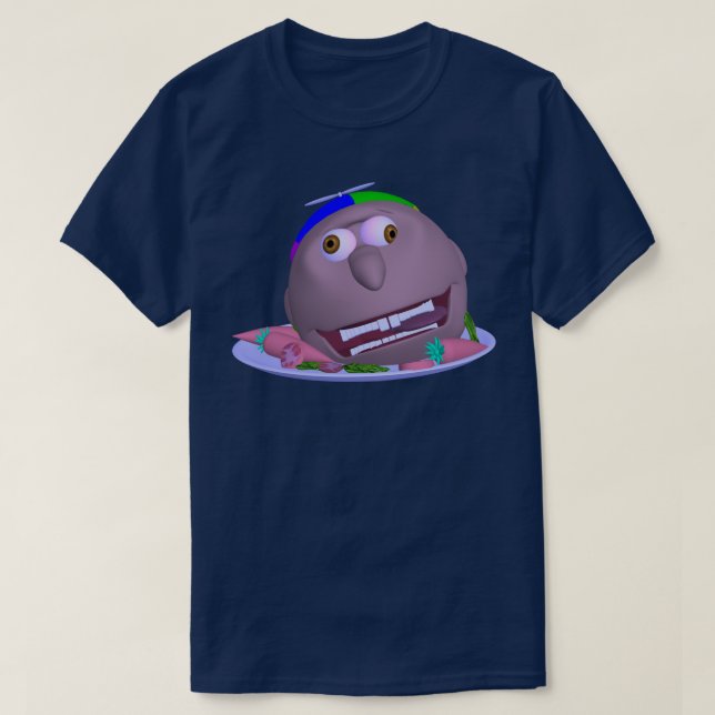 Halloween Kopf auf einem Teller Johnny T-Shirt (Design vorne)