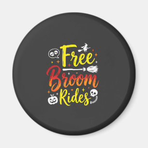 Halloween Kostenlose Besenfahrten Hexe Grafik Magnet