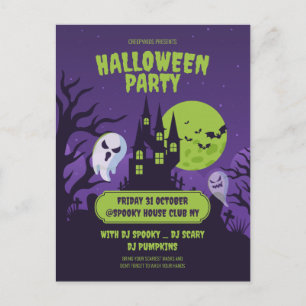 Halloween-Kostenparty-Einladung Halloween-Party Postkarte