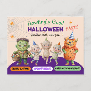 Halloween-Kostenparty-Monster gruseliger Spaß Tanz Postkarte