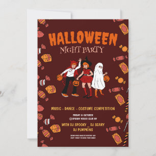 Halloween-Kostenüm-Party, Halloween-Nacht Einladung