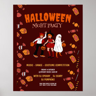 Halloween-Kostenüm-Party, Halloween-Nacht Poster