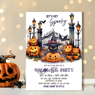 Halloween-Kostenüm Party Schwarze Katze Hexenhut g Einladung