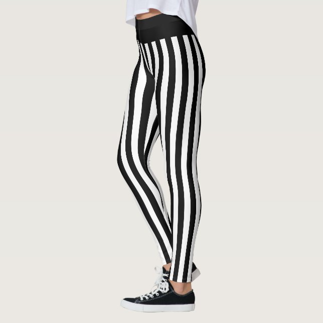 Halloween-Kostüm aus schwarzem und weißem vertikal Leggings (Links)
