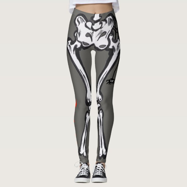 Halloween Kostüm Beängstigend Skelettkust. Legieru Leggings (Vorderseite)