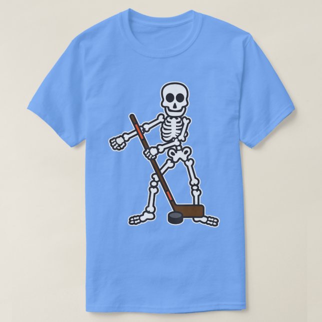Halloween-Kostüm des Skeleton Hockey-Spielers T-Shirt (Design vorne)