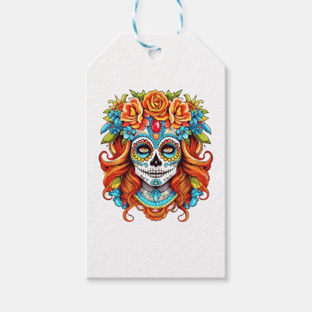 Halloween-Kostüm für Männer und Frauen - La Catrin Geschenkanhänger (Vorderseite)