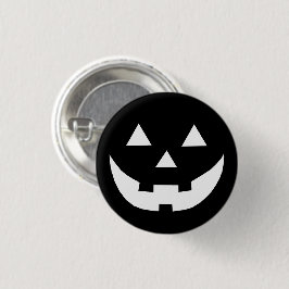 Halloween-Kostüm für Schwarz-weiße Kürbislaterne Button