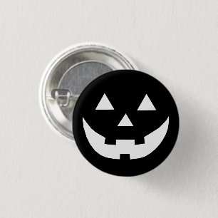 Halloween-Kostüm für Schwarz-weiße Kürbislaterne Button