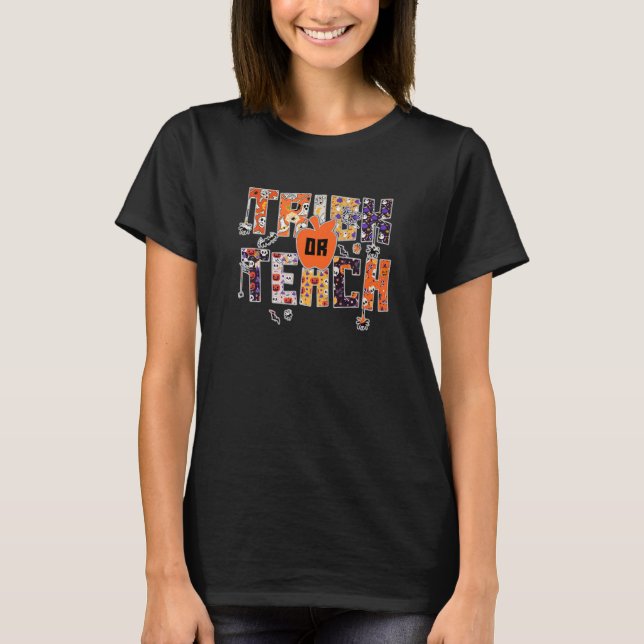 Halloween-Kostüm für Trick oder Lehrer T-Shirt (Vorderseite)