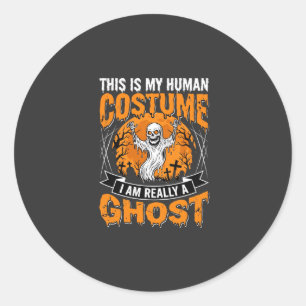 Halloween-Kostüm Geist Skelett Grafik Runder Aufkleber