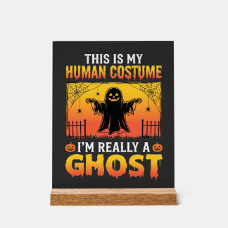 Halloween Kostüm Geist Vintage Acrylschild